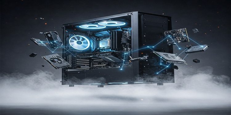 Custom Gaming PC Setup with RGB Lighting
