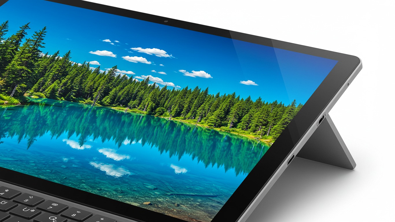 windows-surface-display Windows Surface display showing detailed graphics with sharp clarity and accurate colors.