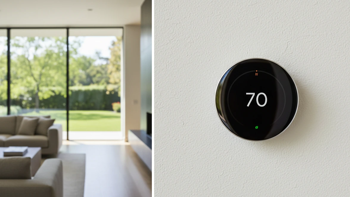 Frontal view of the Google Nest Learning Thermostat 4th gen in polished silver to determine if the hardware actually saves on energy costs.