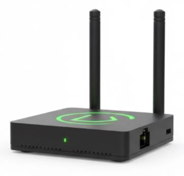 Hubitat Elevation C-8 Pro local smart home controller with dual external antennas for Z-Wave and Zigbee.