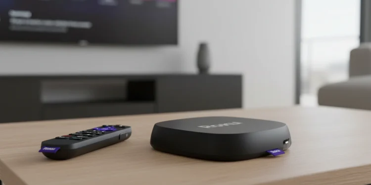 Matte black Roku Ultra hardware and purple button remote