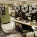 Vintage server room featuring a massive tangle of cables connecting a mainframe to a workstation, symbolizing outdated technology and hardware bottlenecks.