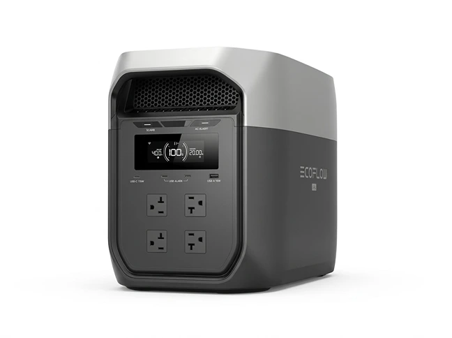 EcoFlow DELTA 3 Max portable power station with 2048Wh LFP battery and four AC outlets
